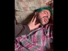 Slutty blue haired boyfriend takes aggressive dick pounding 