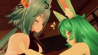 FUTANARI Senpai Gives HENTAI Bunny Girl Lesson She Wont Forget