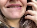 Wild open mouth. Giantess vore fetish. Teeth, tongue close view
