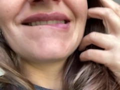 Wild open mouth. Giantess vore fetish. Teeth, tongue close view 