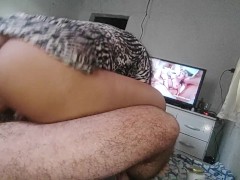 got me in fraga watching porn instead of fighting made me sit on your dick with wet pussy🍑🍆💦🤤😋