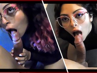 amateur blowjob, finger in mouth, point of view, sloppy deepthroat