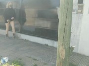 Preview 6 of Risky on the street short skirt without pantyhose anal sex in public voyeur