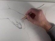 Preview 6 of Pencil sketch of the hands Full HD Erotic Porn