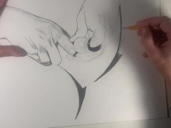 Pencil sketch of the hands Full HD Erotic Porn