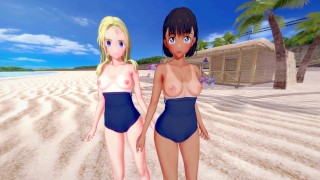 POV THREESOME RENDERING PORN IN 4K SUMMER TIME WITH USHIO AND MIO KOFUNE
