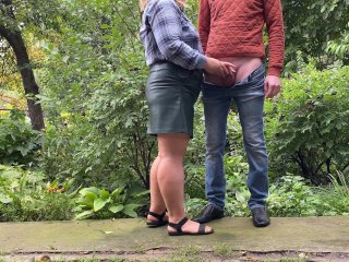 Used stepmom's skirt outdoors as a vagina