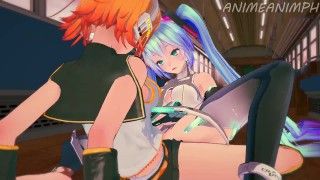 Lesbians Anime Hentai 3D Hatsune Miku And Kagamine Rin From Project Sekai Colorful Stage