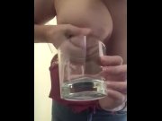 Preview 3 of Squirting hot milk out of my huge milky tits to fill a glass