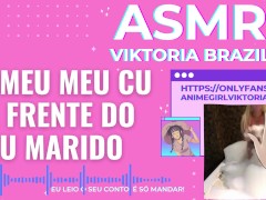 comeu meu cu na frente do meu marido ASMR em portugues punheta guiada conto erotico corno menage