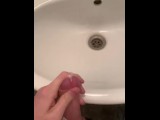 Czech twink trying to get caught jerking off in public toilet
