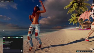 3DXUnion 3DXChat bailando caliente en la playa