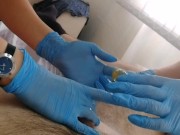 Preview 4 of 4 hand waxing, girl study depilation