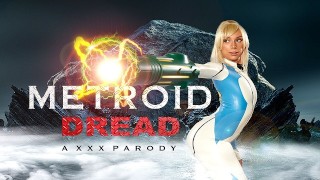 Blonde Babe Kay Lovely As METROID DREAD SAMUS ARAN Heals You With Pussy VR Porn