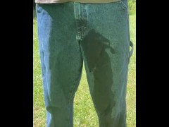 Day drinking while camping with Dream Cummings. Couldn’t hold it and had an accident. 