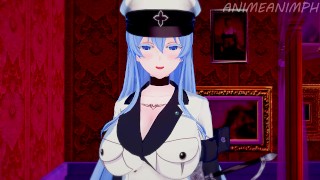 Romantische seks met generaal Esdeath van Akame Ga tot creampie - Anime Hentai 3d Ongecensureerd