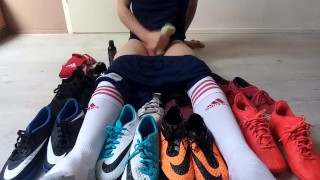 Large Cumshot Over All Of My Cleats And Sneakers