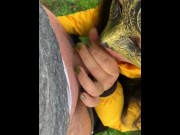 Preview 3 of walk in the public park and she wants to suck me off. I cum in her mouth in public
