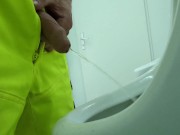 Preview 3 of construction worker pissing at work, close up