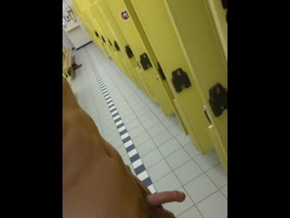 flashing my cock risky at gym locker nearly got cought