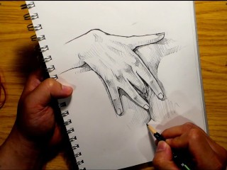 Masturbating Girl, Finger in a Pussy Drawing