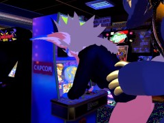 Female Nardoragon gets pounded in arcade by wicker