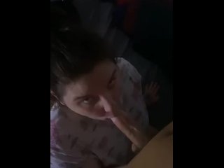 choking, vertical video, sucking dick, pov