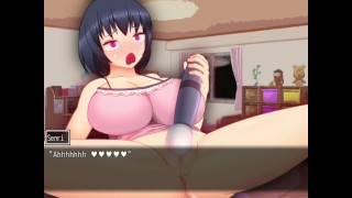 Dosukebe Chat Lady Chisato-chan [v1.7] [happypink] acariciando el coño con un gran vibrador