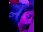 Preview 1 of Teen sucks my BIG DICK in a private RAVE