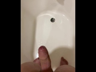 Guy Desperately Holding his Piss until he Loses Control, Spraying his Piss Everywhere,then Orgasming