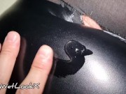 Preview 6 of ShinyWetLookX - Wet Oiled Pussy Fingering Sound in Shiny Wetlook Leather Leggings