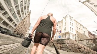 walking in transparent clothes