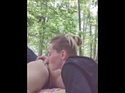Preview 4 of HORNY LESBIAN GETS PUSSY SUCKED HARD  IN WOODS 🤯