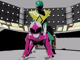 Green and Pink Ranger Doggystyle Anal