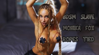 BDSM Slave Monika Fox Posing Tied With Ropes