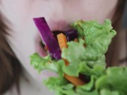 Preview 4 of Chewing Up Crunchy Lettuce Wraps - HD TRAILER