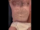 Hairy Daddy Tighty Whities Jerk Off & Cum