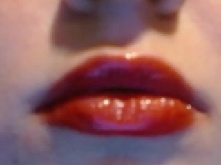 solo female, red lips, lipstick kiss, bbw
