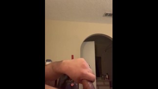 Daddy smacking his dick after a hard day at word