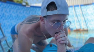 In The Pool A Man Fucks A Young Cleaner And Cums In Her Ass