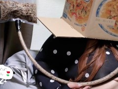 Japanese SSBBW drinks coffee jelly from a tube feedee fattening