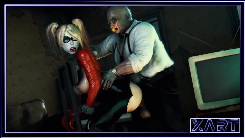Halloween feest Harley Quinn neukt hard in anaal