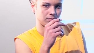 Bad boy Stone smokes his favorite cigars while masturbating