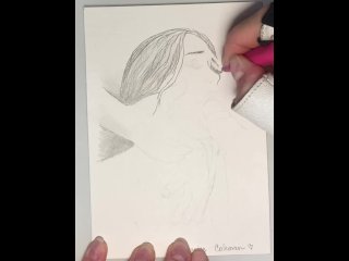 Rough double blowjob. Cum on her tongue. Sex Art.