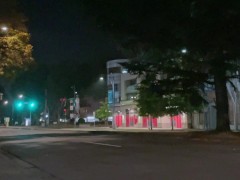 Crossdresser flashing on the street