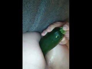 fetish, big dick, double penetration, cucumber