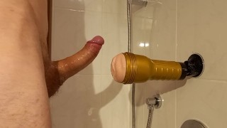 Sexy Horny Guy Finishes Long Edging Session With A Hot Fleshlight Pussy Fuck