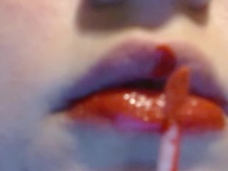 Oral Red Lipstick Glass Toy Tease