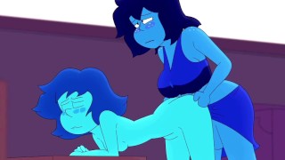 De blauwe MILF'S geneukt, cartoon hentai seksscène