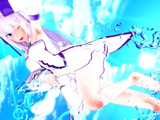 re zero emilia, teen, big boobs, re zero